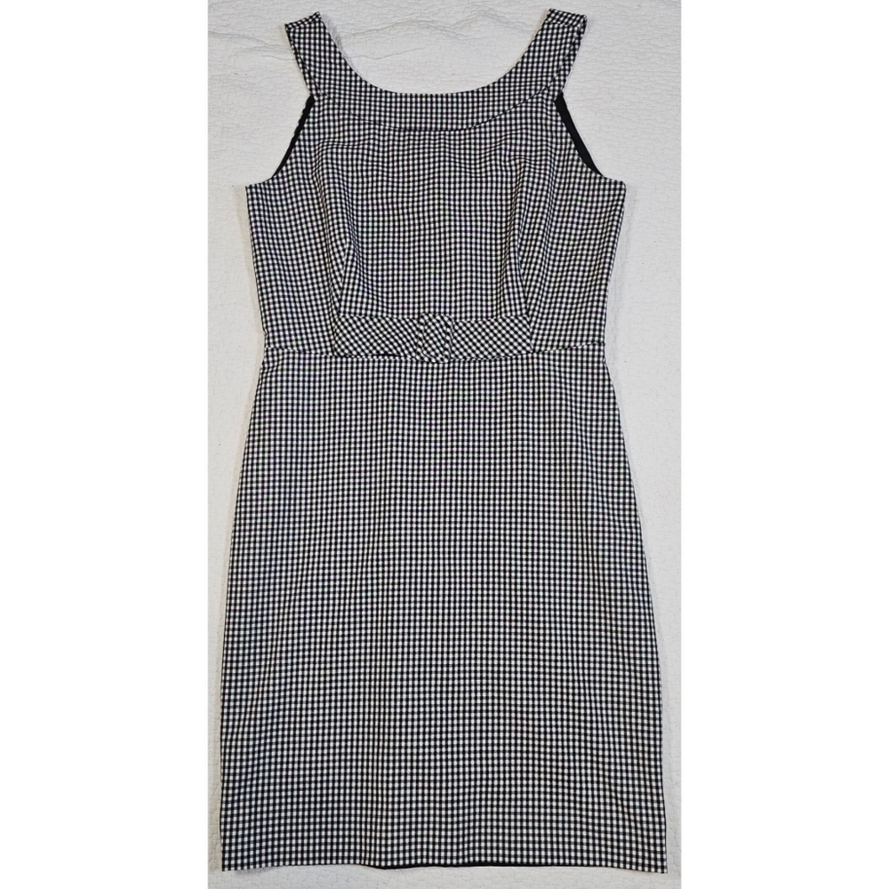 Calvin Klein Black and White Gingham Sheath Dress
